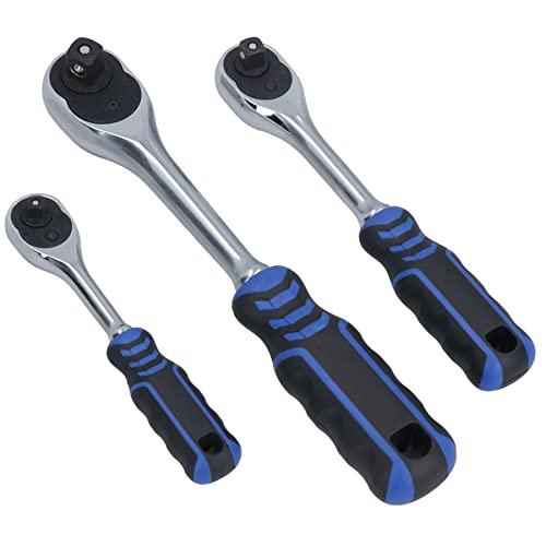 AB Tools 1/4 Zoll 3/8 Zoll 1/2 Zoll Ratschen gerader Griff 90 Zähne Schnellverschluss 3-teiliges Set von AB Tools