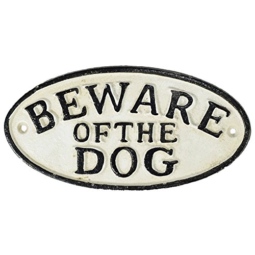 AB Tools Schild aus Gusseisen, Aufschrift Beware of Dog von AB Tools