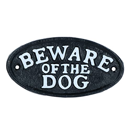 AB Tools Schild aus Gusseisen mit Aufschrift "Beware the Dog", Schwarz von AB Tools