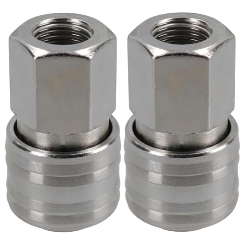 Euro Air Line Schlauchkupplung, Schnellentriegelung, 1/4 Zoll BSP-Innengewinde, 2 Stück Euro Air Line Schlauchkupplung, Schnellentriegelung, 1/4 Zoll BSP-Innengewinde, 2 Stück von AB Tools