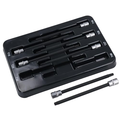 Extra lange Torx Star Impact Bit Stecknüsse T10 - T40 1/4" Antrieb 7 Stück 130mm lang von AB Tools