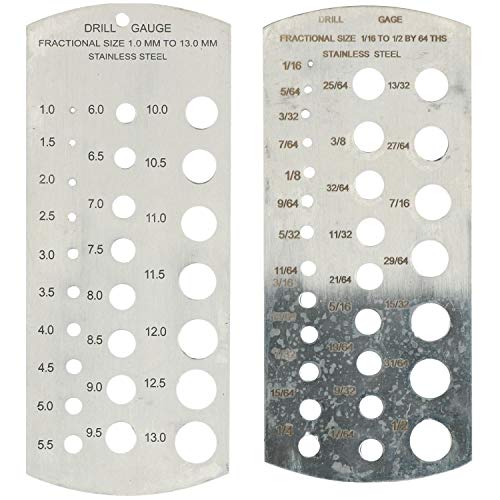 Metrische und imperiale MM SAE Bohrergrößenmesslehre Set Lochführung 2-teiliges Set von AB Tools