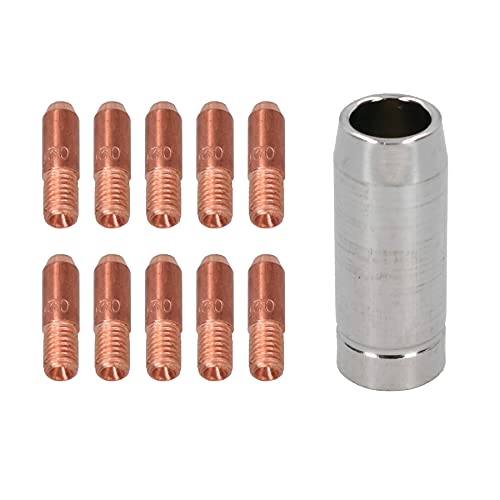Mini-Kontaktspitzen, 0,8 mm, 10 Stück und Abdeckhaube, Hobby-Schweißbrenner, Schweißgerät, MIG-Gas von AB Tools