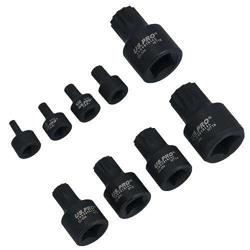 Stubby Impact XZN Spline Triple Square Male Stecknüsse Socket M4 - M18 Mixed Drive 9pc von AB Tools