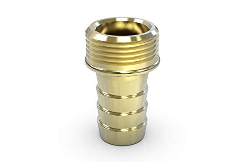ABA Beul 10107.110.2 Gewinde-Schlauchstutzen mit Bund 1" x 25, Messing von ABA Beul