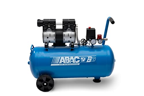 ABAC Geräuscharmer Luftkompressor EASE-AIR 50, Ölfreier Luftkompressor, Maximaler Druck 8 Bar, Leistung 1 PS, 50-Liter-Tank, Geräuschpegel 59 dB von ABAC