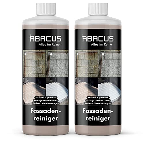 ABACUS® Mauerreiniger Hochkonzentrat, Mauerwerkreiniger - alternative zu Sandstrahlung, Ziegelreiniger, Betonreiniger, Fassadenreiniger, Steinreiniger – Fassadenreiniger 2x 1000 ml (7691.2) von ABACUS