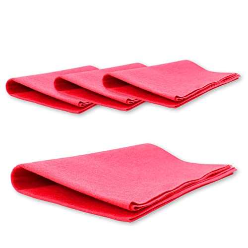 ABACUS® 4X Mikrofasertuch Excellence rot- Microfaser Mikrofaser Tuch Tücher Glastuch Spiegeltuch Streifenfrei Tuch (7009) von ABACUS