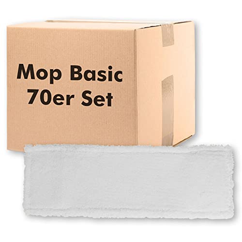 ABACUS® 70 Stück Mop Basic 40 cm - Mop Bodenwischer für Klapphalter Wischmopp Bodenreiniger Magnetklapphalter (7448) von ABACUS