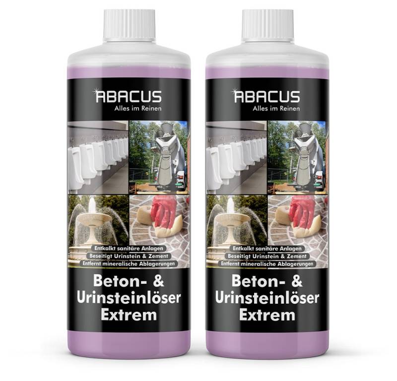 ABACUS Betonlöser & Urinsteinlöser Extrem Zementschleierentferner Urinsteinlöser (Beseitigt Urinstein und Zement, [- Entkalkt sanitäre Anlagen Made in Germany) von ABACUS
