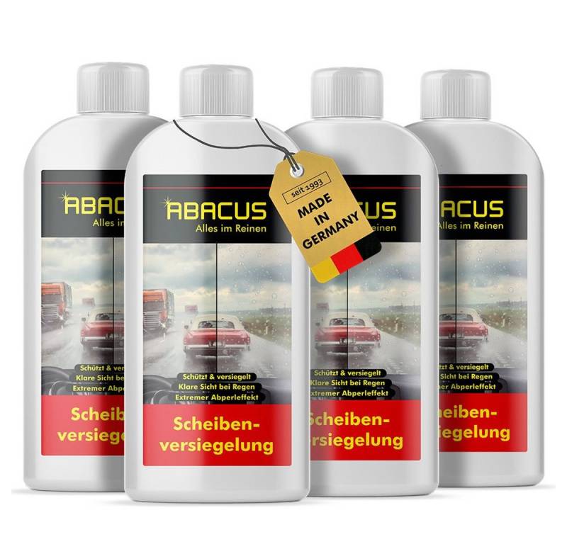 ABACUS Fleet Magic Nanoversiegelung, Glasversiegelung, Lotusversiegelung, Scheibenversiegelung (Regenabweiser mit Abperleffekt, 4x250ml), Deutschlands bekannte Scheibenversiegelung mit Lotuseffekt von ABACUS