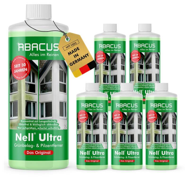 ABACUS Nell Ultra Algenentferner, Grünbelagentferner, Flechtenentferner Grünbelagentferner (Bekannt aus QVC, [- Ergiebiges Konzentrat Selbsttätig mit Langzeitschutz) von ABACUS