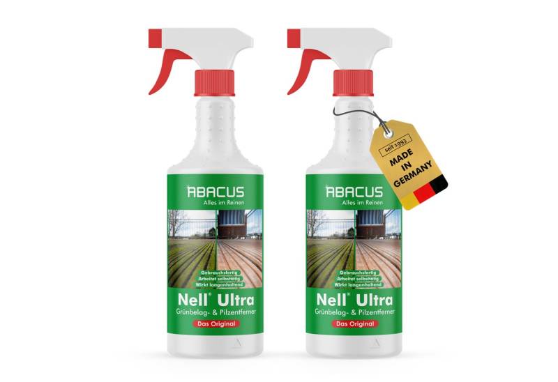 ABACUS Nell Ultra Algenentferner, Grünbelagentferner, Flechtenentferner Grünbelagentferner (Bekannt aus QVC, [- Ergiebiges Konzentrat Selbsttätig mit Langzeitschutz) von ABACUS