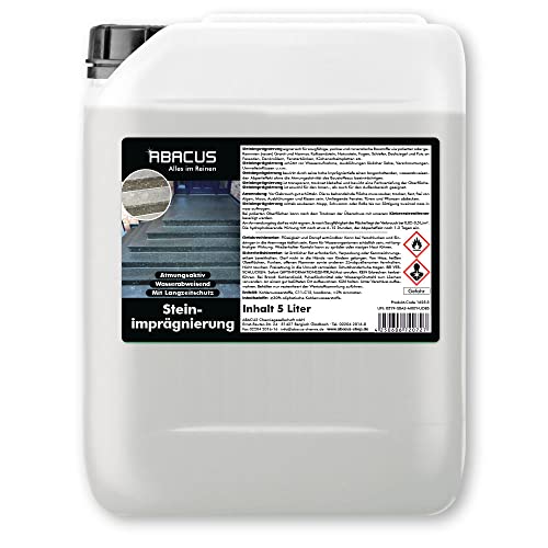 Steinimprägnierung, Terrassenimprägnierung, Balkonimprägnierung, Marmorimprägnierung, Granitimprägnierung, Natursteinimprägnierung, Fliesenimprägnierung – ABACUS® Steinimprägnierung 5 Liter (1625.5) von ABACUS