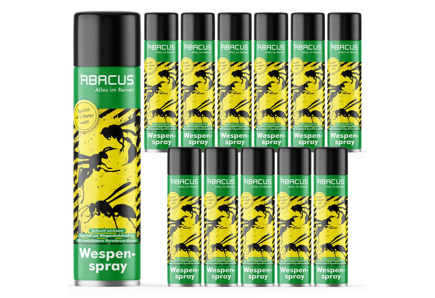 ABACUS Wespenspray Wespenspray, Wespenmittel, Anti Wespen Spray, Wespen-Ex, Wespenschutz, 6000 ml, Produkt wirkt bereits nach wenigen Sekunden, Power Düse ermöglich eine sichere Distanz von bis zu 5 Meter, Nicht schädlich für Warmblüter von ABACUS