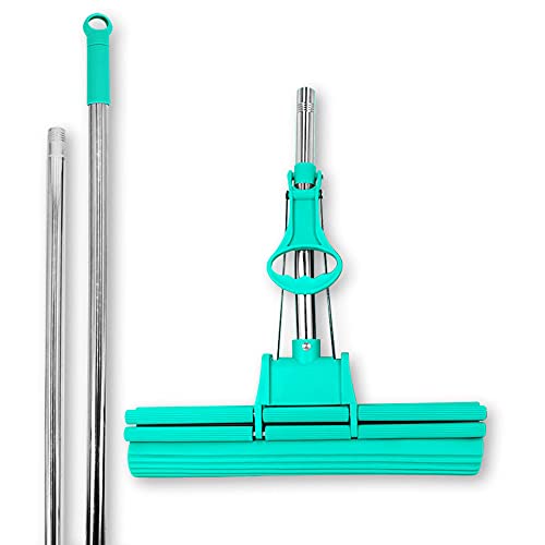 ABACUS Wischmop Extrem Saugstark - Bodenwischer, Green Mop, Wringer Mit 4-Rollen Doppelwringsystem - Bodenreiniger 40 cm (6070) von ABACUS