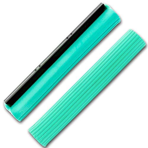 ABACUS® Wischmopp, Wischmop, Mop, Mopp, Wischer, 4-Rollen Doppelwringsystem – Green Mop® Ersatzschwamm 40 cm (6079) von ABACUS