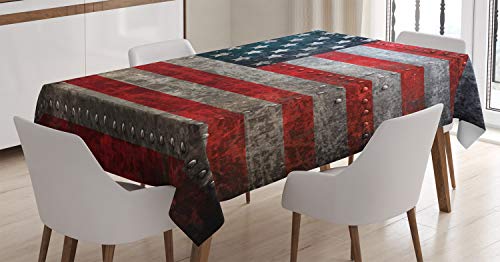 ABAKUHAUS Amerikanische Flagge Tischdecke, US-Flaggen-Platte, Wasserfest Waschbar mit Klar Sichtbaren Farben kein Verblassen Personalisiert, 140 x 170 cm, Grau Rot ABAKUHAUS Amerikanische Flagge Tischdecke, US-Flaggen-Platte, Wasserfest Waschbar mit Klar Sichtbaren Farben kein Verblassen Personalisiert, 140 x 170 cm, Grau Rot von ABAKUHAUS