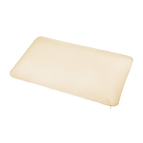 ABAKUHAUS Bauchschläfer Kissen, Abnehmbarer Bio Baumwolle Cover mit Reissverschluss Ergonomisches Design Kopfkissen gegen Schulter und Nackenprobleme Druckausgleichende Foam, 40 X 80 cm, Creme von ABAKUHAUS