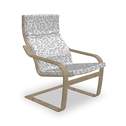 ABAKUHAUS Blätter Poäng Sessel Polster, Monochrome Floral Rustic, Sitzkissen mit Stuhlkissen mit Hakenschlaufe und Reißverschluss, Schwarz-Weiss ABAKUHAUS Blätter Poäng Sessel Polster, Monochrome Floral Rustic, Sitzkissen mit Stuhlkissen mit Hakenschlaufe und Reißverschluss, Schwarz-Weiss von ABAKUHAUS