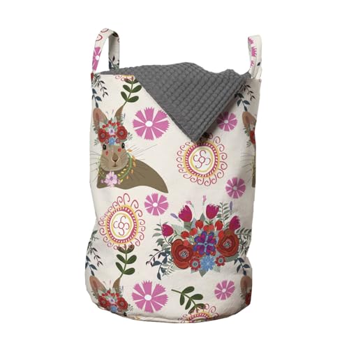 ABAKUHAUS Blumen Wäschesack 2er Pack, Hase mit Blumenkopfschmuck, Wäschekorb mit Griffen und Kordelzugverschluss, Zweierpack 33cm x 50cm, Mehrfarbig Magenta ABAKUHAUS Blumen Wäschesack 2er Pack, Hase mit Blumenkopfschmuck, Wäschekorb mit Griffen und Kordelzugverschluss, Zweierpack 33cm x 50cm, Mehrfarbig Magenta von ABAKUHAUS