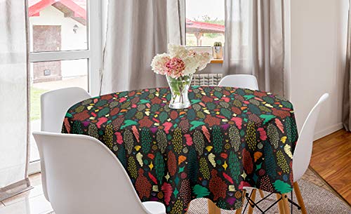 ABAKUHAUS Boho Runde Tischdecke, Bunte Formen, Kreis Tischdecke Abdeckung für Esszimmer Küche Dekoration, 150 cm, Dunkler Taupe Multicolor ABAKUHAUS Boho Runde Tischdecke, Bunte Formen, Kreis Tischdecke Abdeckung für Esszimmer Küche Dekoration, 150 cm, Dunkler Taupe Multicolor von ABAKUHAUS