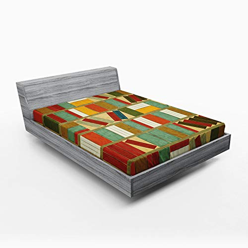 ABAKUHAUS Bücherregal Spannbetttuch, Vintage-Bibliothek Malerei, Soft Dekorativer Stoff Bettwäsche Rund-um Elastischer Gummizug, 180 x 200 cm, Mehrfarbig ABAKUHAUS Bücherregal Spannbetttuch, Vintage-Bibliothek Malerei, Soft Dekorativer Stoff Bettwäsche Rund-um Elastischer Gummizug, 180 x 200 cm, Mehrfarbig von ABAKUHAUS