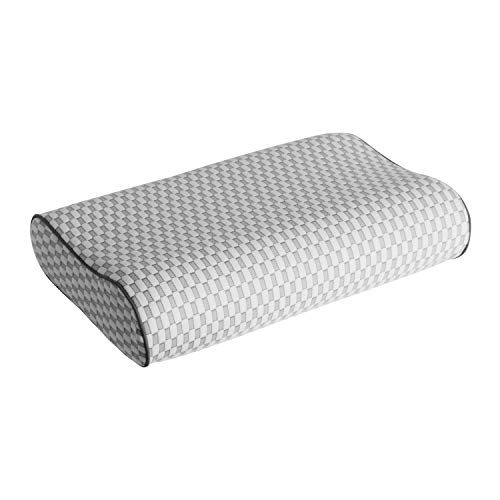 ABAKUHAUS Contour Kissen, Gegen Schultersteifigkeit Druckausgleichend Nackenschmerzen Ideal für HWS und Stress Versteifte Muskulatur Orthopädische HWS Design, 37 cm X 58 cm X 14 cm, Grey and White von ABAKUHAUS