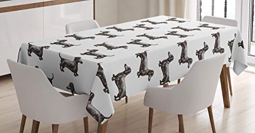 ABAKUHAUS Dackel Tischdecke, Hunde Musterlinien, Inn und Outdoor Bereich geeignet Waschbar Druck Klare Farben Kein Verblassen, 140 x 170 cm, Taupe Dunkle ABAKUHAUS Dackel Tischdecke, Hunde Musterlinien, Inn und Outdoor Bereich geeignet Waschbar Druck Klare Farben Kein Verblassen, 140 x 170 cm, Taupe Dunkle von ABAKUHAUS