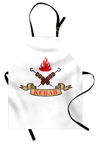 ABAKUHAUS Döner Kochschürze, Schisch Kebab Türkisch Grillfleisch Lecker Spieße, Maschienenwaschbar kein Verblassen, Feuer Rot Dunkelasche and Ecru ABAKUHAUS Döner Kochschürze, Schisch Kebab Türkisch Grillfleisch Lecker Spieße, Maschienenwaschbar kein Verblassen, Feuer Rot Dunkelasche and Ecru von ABAKUHAUS
