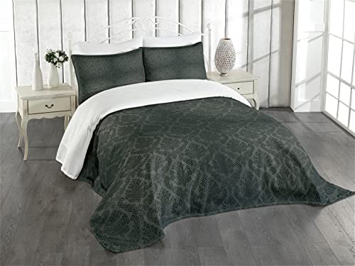 ABAKUHAUS Dunkelgrau Tagesdecke Set, Alte Damast-Motive, Set mit Kissenbezügen luftdurchlässig, für Doppelbetten 264 x 220 cm, Schwarz Grauen ABAKUHAUS Dunkelgrau Tagesdecke Set, Alte Damast-Motive, Set mit Kissenbezügen luftdurchlässig, für Doppelbetten 264 x 220 cm, Schwarz Grauen von ABAKUHAUS
