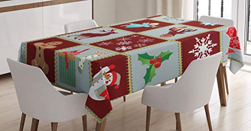 ABAKUHAUS Engel Tischdecke, Xmas Tree Rentiere, Schmutzabweisend Pflegeleicht Waschbar Druck Mit Klaren Farben ohne Verblassen, 140 x 240 cm, Blau grau Bordeauxrot ABAKUHAUS Engel Tischdecke, Xmas Tree Rentiere, Schmutzabweisend Pflegeleicht Waschbar Druck Mit Klaren Farben ohne Verblassen, 140 x 240 cm, Blau grau Bordeauxrot von ABAKUHAUS