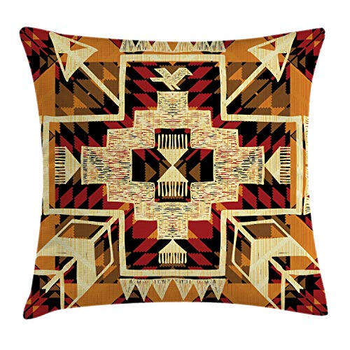ABAKUHAUS Ethnisch Kissenbezug, Boho Pflanze, Waschbar mit Reißverschluss Kissenhülle mit Farbfesten Klaren Farben Beidseitiger Druck, 60 x 60 cm, Orange Gelb ABAKUHAUS Ethnisch Kissenbezug, Boho Pflanze, Waschbar mit Reißverschluss Kissenhülle mit Farbfesten Klaren Farben Beidseitiger Druck, 60 x 60 cm, Orange Gelb von ABAKUHAUS