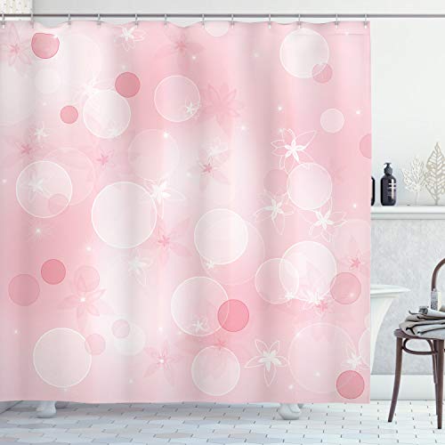 ABAKUHAUS Floral Duschvorhang, Floral Hazy Spots, Stoffliches Gewebe Badezimmerdekorationsset mit Haken, 175 x 200 cm, Hellrosa ABAKUHAUS Floral Duschvorhang, Floral Hazy Spots, Stoffliches Gewebe Badezimmerdekorationsset mit Haken, 175 x 200 cm, Hellrosa von ABAKUHAUS