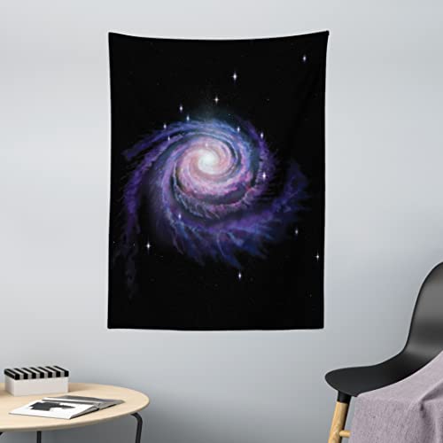 ABAKUHAUS Galaxis Wandteppich, Celestial Galaxy Staub aus Weiches Mikrofaser Stoff Waschbar ohne Verblassen Digitaldruck, 110 x 150 cm, Schwarz Lila von ABAKUHAUS
