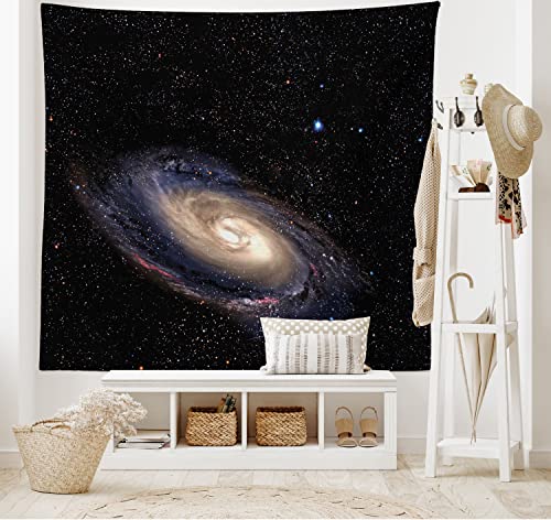 ABAKUHAUS Galaxis Wandteppich, Spiral Raum-Universum aus Weiches Mikrofaser Stoff Waschbar ohne Verblassen Digitaldruck, 150 x 110 cm, Schwarz von ABAKUHAUS