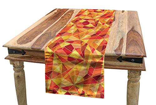 ABAKUHAUS Geometrisch Tischläufer, Mosaik Digital Stil, Esszimmer Küche Rechteckiger Dekorativer Tischläufer, 40 x 225 cm, Orange Paprika von ABAKUHAUS