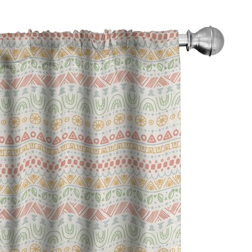 ABAKUHAUS Gestreift Vorhänge 2er-Pack, Folk Pastel Farbe Aztec Hintergrund mit runden Formen Dreiecke mexikanischen Artsy Print, Vorhang für Wohnzimmer Schlafzimmer, 4 Stück 75 cm x 225 cm, Grün ABAKUHAUS Gestreift Vorhänge 2er-Pack, Folk Pastel Farbe Aztec Hintergrund mit runden Formen Dreiecke mexikanischen Artsy Print, Vorhang für Wohnzimmer Schlafzimmer, 4 Stück 75 cm x 225 cm, Grün von ABAKUHAUS
