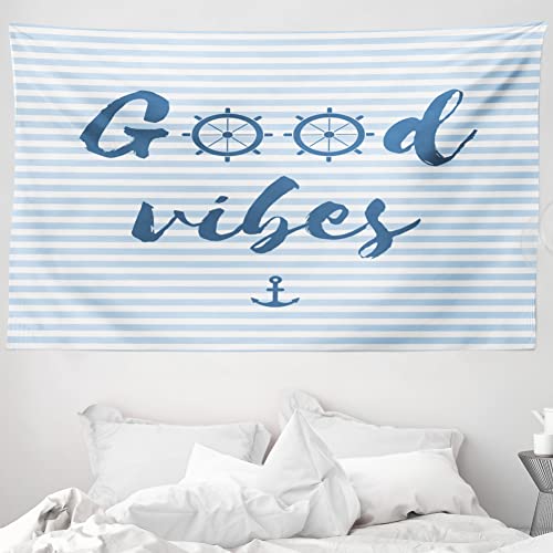 ABAKUHAUS Good Vibes Wandteppich und Tagesdecke, Nautical Maritime aus Weiches Mikrofaser Stoff Waschbar ohne Verblassen Digitaldruck, 230 x 140 cm, Nachtblau Babyblau ABAKUHAUS Good Vibes Wandteppich und Tagesdecke, Nautical Maritime aus Weiches Mikrofaser Stoff Waschbar ohne Verblassen Digitaldruck, 230 x 140 cm, Nachtblau Babyblau von ABAKUHAUS