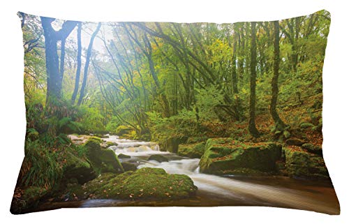 ABAKUHAUS Grün Kissenbezug, Wald in Golitha Falls, Dekokissenhüllen Waschbar Inn/Outdoor Beidseitiger Druck mit Reißverschluß, 65 x 40 cm, Grün Hellbraun ABAKUHAUS Grün Kissenbezug, Wald in Golitha Falls, Dekokissenhüllen Waschbar Inn/Outdoor Beidseitiger Druck mit Reißverschluß, 65 x 40 cm, Grün Hellbraun von ABAKUHAUS