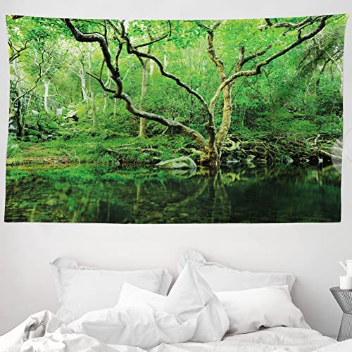 ABAKUHAUS Grün Wandteppich und Tagesdecke, Nature Theme Jungle aus Weiches Mikrofaser Stoff Waschbar ohne Verblassen Digitaldruck, 230 x 140 cm, Waldgrün Dunkelbraun ABAKUHAUS Grün Wandteppich und Tagesdecke, Nature Theme Jungle aus Weiches Mikrofaser Stoff Waschbar ohne Verblassen Digitaldruck, 230 x 140 cm, Waldgrün Dunkelbraun von ABAKUHAUS