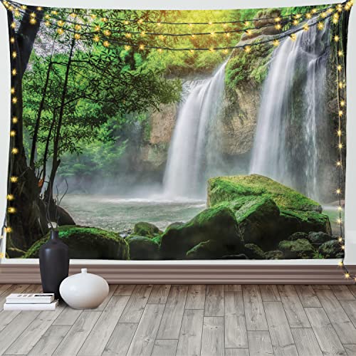 ABAKUHAUS Grün Wandteppich und Tagesdecke, Wasserfall Natur Exotic aus Weiches Mikrofaser Stoff Waschbar ohne Verblassen Digitaldruck, 230 x 140 cm, Waldgrün ABAKUHAUS Grün Wandteppich und Tagesdecke, Wasserfall Natur Exotic aus Weiches Mikrofaser Stoff Waschbar ohne Verblassen Digitaldruck, 230 x 140 cm, Waldgrün von ABAKUHAUS