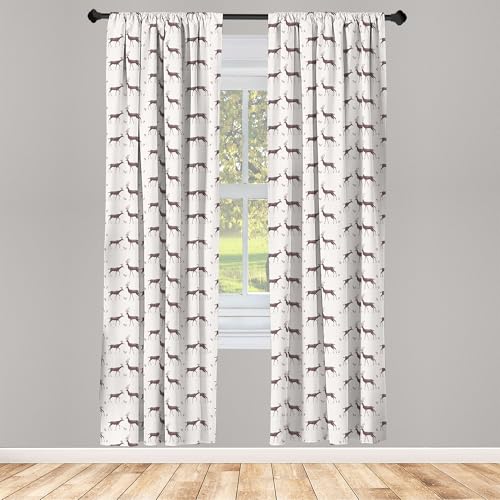 ABAKUHAUS Hirsch Vorhänge 2er-Pack, Waldwaldwildlife-Muster-Druck mit Deer Silhouetten und Blättern, Vorhang für Wohnzimmer Schlafzimmer, 4 Stück 75 cm x 245 cm, Mauve Taupe und Eggshell ABAKUHAUS Hirsch Vorhänge 2er-Pack, Waldwaldwildlife-Muster-Druck mit Deer Silhouetten und Blättern, Vorhang für Wohnzimmer Schlafzimmer, 4 Stück 75 cm x 245 cm, Mauve Taupe und Eggshell von ABAKUHAUS