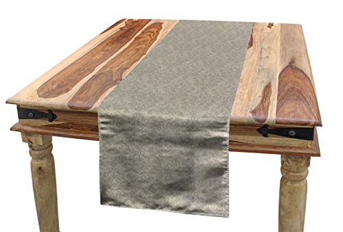 ABAKUHAUS Italienisch Tischläufer, Blumen-Retro Antike, Esszimmer Küche Rechteckiger Dekorativer Tischläufer, 40 x 180 cm, Tan Khaki von ABAKUHAUS