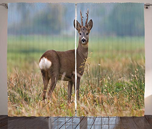 ABAKUHAUS Jagd Rustikaler Gardine, Wildtiere, Schlafzimmer Kräuselband Vorhang mit Schlaufen und Haken, 280 x 225 cm, Mehrfarbig ABAKUHAUS Jagd Rustikaler Gardine, Wildtiere, Schlafzimmer Kräuselband Vorhang mit Schlaufen und Haken, 280 x 225 cm, Mehrfarbig von ABAKUHAUS