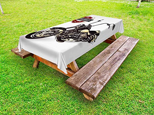 ABAKUHAUS Jahrgang Outdoor-Tischdecke, Old Classic Motorrad, dekorative waschbare Picknick-Tischdecke, 145 x 305 cm, schwarz Beige ABAKUHAUS Jahrgang Outdoor-Tischdecke, Old Classic Motorrad, dekorative waschbare Picknick-Tischdecke, 145 x 305 cm, schwarz Beige von ABAKUHAUS
