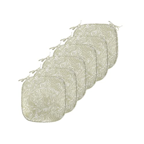 ABAKUHAUS Jahrgang Polster für Esszimmerstühle, Antike wirbelt Kurven, Dekoratives wasserfestes Kissen mit Riemen für Küchensitze, 40 cm x 40 cm-6er Pack, beige Weiß ABAKUHAUS Jahrgang Polster für Esszimmerstühle, Antike wirbelt Kurven, Dekoratives wasserfestes Kissen mit Riemen für Küchensitze, 40 cm x 40 cm-6er Pack, beige Weiß von ABAKUHAUS