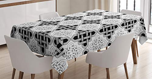 ABAKUHAUS Jahrgang Tischdecke, Scandinavian Celtic, Pflegeleicht Waschbar Schmutzabweisend und mit Klaren Farben Hochwertiger Druck, 140 x 200 cm, Weiß Grau Schwarz ABAKUHAUS Jahrgang Tischdecke, Scandinavian Celtic, Pflegeleicht Waschbar Schmutzabweisend und mit Klaren Farben Hochwertiger Druck, 140 x 200 cm, Weiß Grau Schwarz von ABAKUHAUS