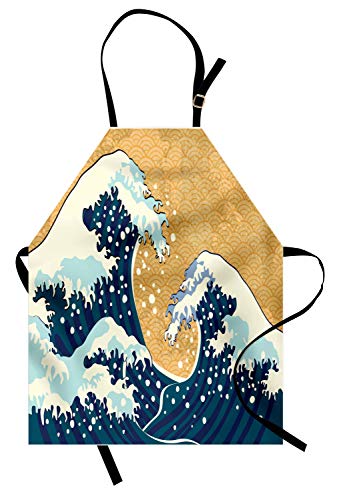 ABAKUHAUS Japanische Welle Kochschürze, Seesturm in Japan Traditionelle Zeichnung schaumig große Wellen, Farbfest Höhenverstellbar Waschbar Klarer Digitaldruck, Braun Gelb Dunkelblau Weiß ABAKUHAUS Japanische Welle Kochschürze, Seesturm in Japan Traditionelle Zeichnung schaumig große Wellen, Farbfest Höhenverstellbar Waschbar Klarer Digitaldruck, Braun Gelb Dunkelblau Weiß von ABAKUHAUS