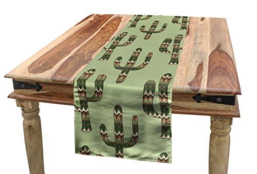 ABAKUHAUS Kaktus Tischläufer, Mexikanische Inspired Flora, Esszimmer Küche Rechteckiger Dekorativer Tischläufer, 40 x 180 cm, Pistaziengrün Karamell Grün ABAKUHAUS Kaktus Tischläufer, Mexikanische Inspired Flora, Esszimmer Küche Rechteckiger Dekorativer Tischläufer, 40 x 180 cm, Pistaziengrün Karamell Grün von ABAKUHAUS
